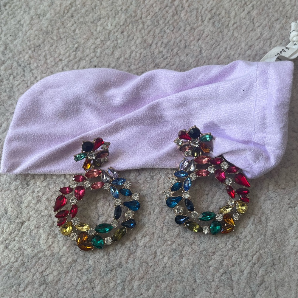 Anthropologie Rainbow Gem Earrings